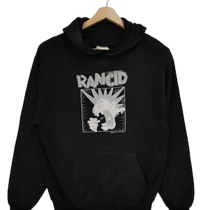 Vintage Rancid ‘Coutions&#39;’ Vintage Y2K American Rancid punk rock hoodie Punk Rancid time bomb machete mfg recording Vintage Medium