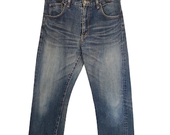 Vintage Comme Des Garcons Homme Plus AD 2004 Denime Stone Wash orillo CDG Comme des Garcons Japón W32 Jeans Denim