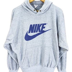 Vintage 90s NIKE Swoosh Nike Grey Tag Medium Nike Swoosh Logo Sweatshirt Pullover Jumper Streetwear Baggy Hip-hop Style Size Medium/Large