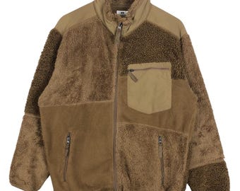 Suéter de forro polar con cuello alto de Engineered Garments New York X Uniqlo, sudadera de forro polar con retazos, marca japonesa, con cremallera, ropa de calle de diseñador, talla L