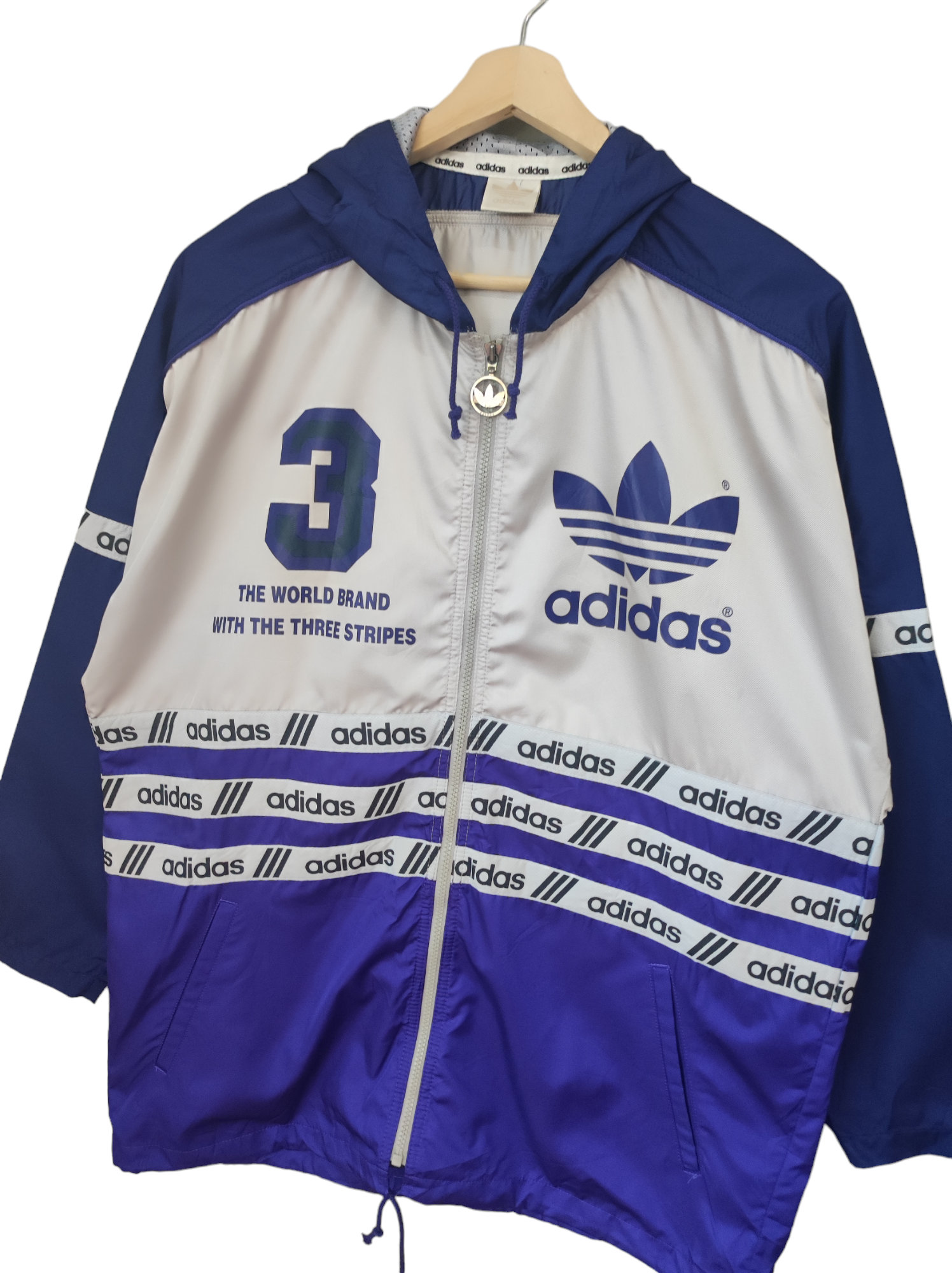 Vintage 90s ADIDAS Trefoil Adidas Long Jacket Hooded Adidas