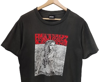 Obra de arte de diseño vintage de los Red Hot Chili Peppers de Frank Kozik, gira de conciertos de los Red Hot Chili Peppers de los años 90, gira europea de Kozik, talla L