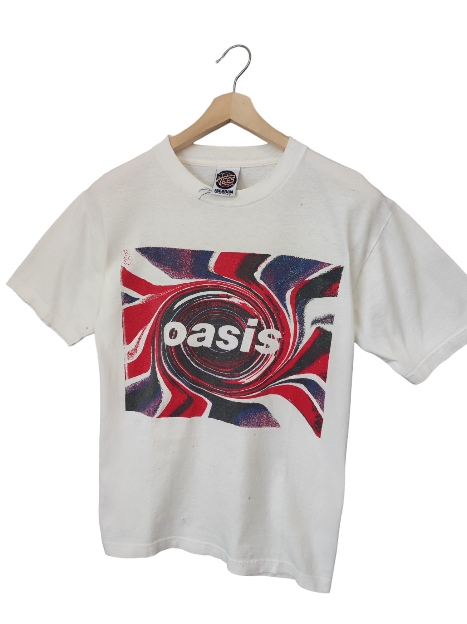 ponderrosavintage Vintage 90s Oasis USA Tour Oasis Swirl Union Jack Tour Concert Vintage 90s Oasis British Britpop Promo Shirt Liam Noel Oasis Reunion Tour