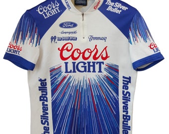 Vintage Tommasso ford France sp RARE Tommaso Coors Light Silver Bullet Cycling Jersey Sz  Long Sleeve Italy cycling jersey Coors