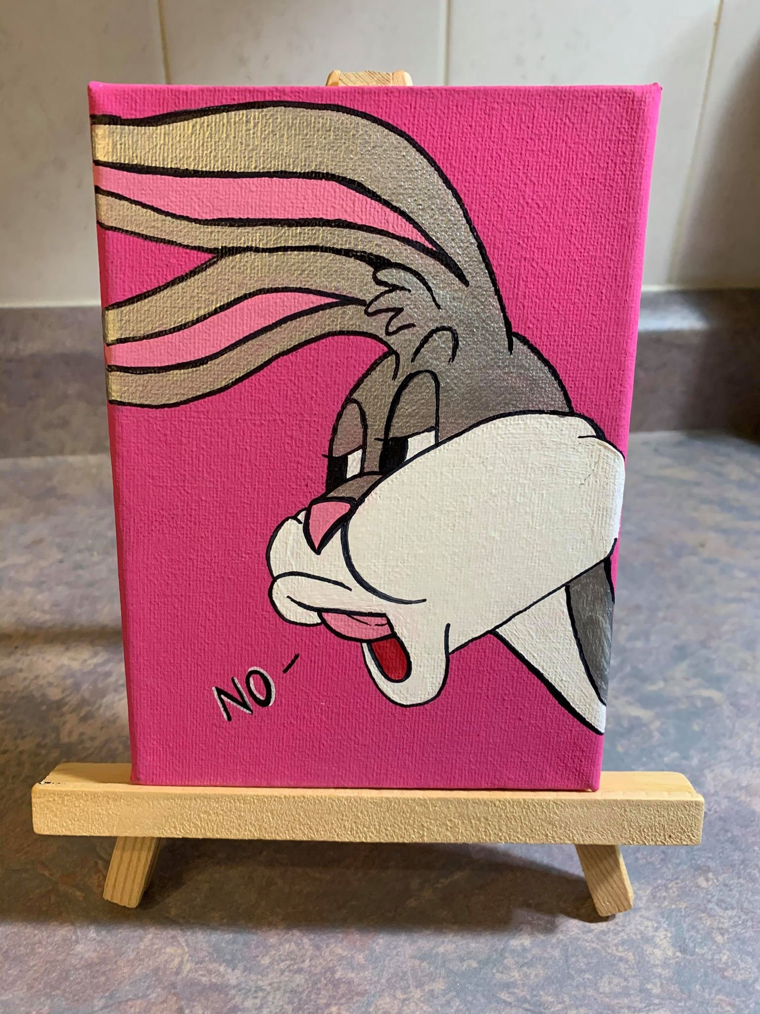 Bugs Bunny No Meme Mini Painting Etsy