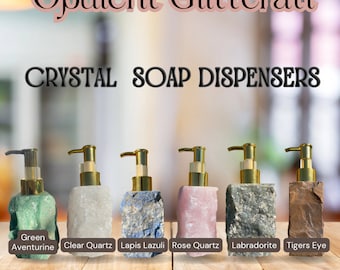 PREORDER** Crystal Infusion Soap Dispenser - Quartz, Lapis Lazuli, Labradorite, Tigers Eye, Aventurine**