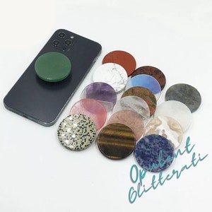 Round Circle Natural Crystal Phone Grip