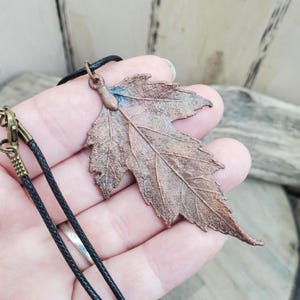 Copper Maple Leaf pendant. Real Electroformed Leaf necklace.