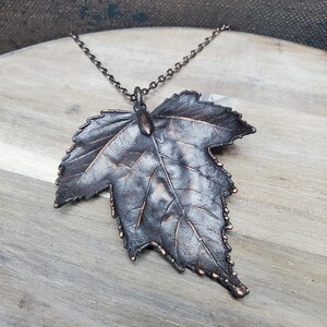 Copper Maple leaf pendant. Made with a real leaf. Electroformed leaf necklace.