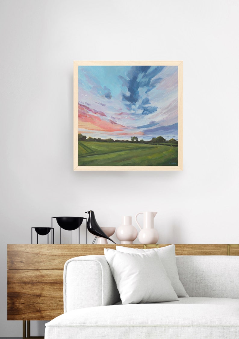 GLORIOUS EVENING Landscape Acrylic Fine Art Print, Abstract Wall Art, Painting, Artwork image 3