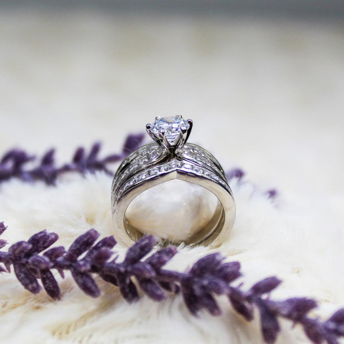 Sterling Silver CZ Engagement Ring Placeholder Ring Cheap Etsy