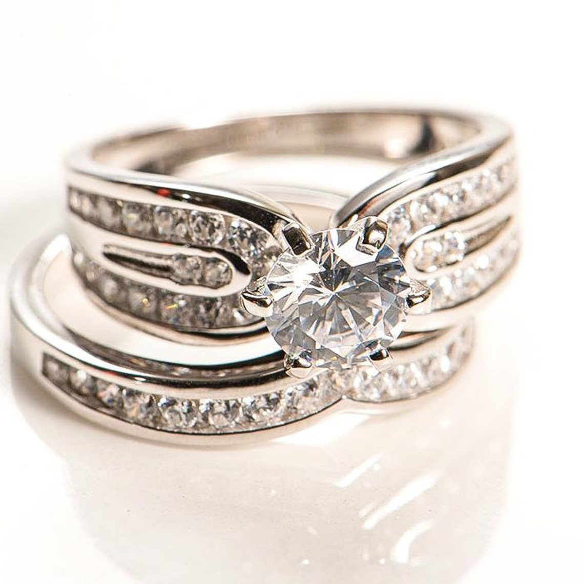 Sterling Silver CZ Engagement Ring Placeholder Ring Cheap Etsy