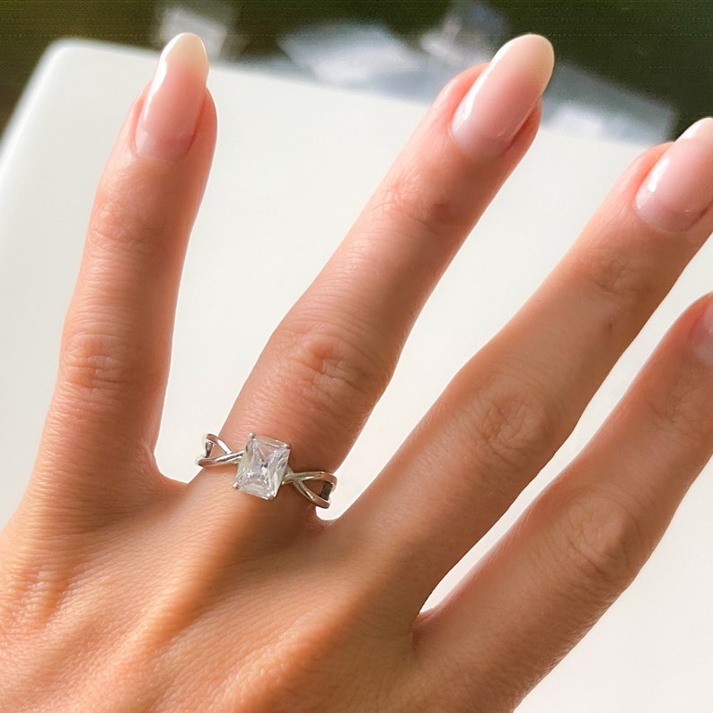 Starlette Galleria Halle Engagement Ring CZ Engagement Rings Etsy