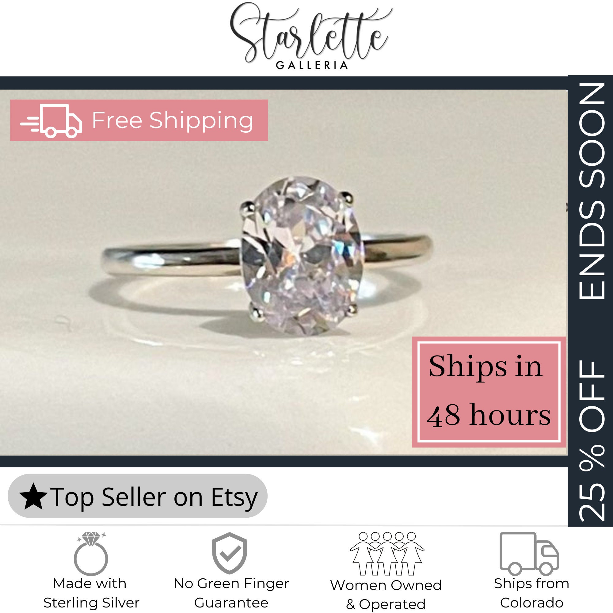 1.5 Carat Oval Ring Travel Solitaire Fake Diamond Ring - Etsy