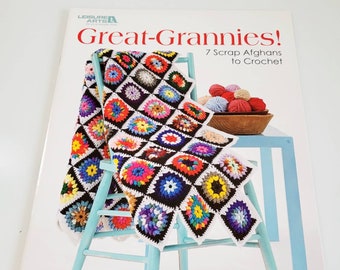 Leisure Arts Great Grannies 7 Scrap Afghans To Crochet 4429 Paperback booklet 2009