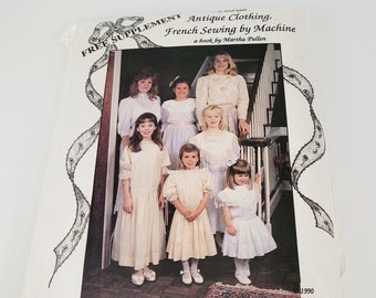 Martha Pullen, robes pour filles et hauts pour adultes, motif ancien français, couture à la machine, 1990, non coupées