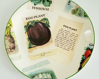 Poole Pottery Seed Packets Eggplant 8.5 Inch Salad Plate England