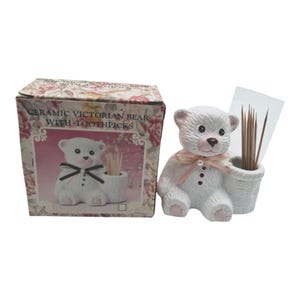 Victorian Bear Ceramic Vintage Toothpick Holder Taiwan