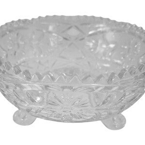 Klare Kristall Daisy gemusterte Vintage Trinket Candy Dish Schüssel