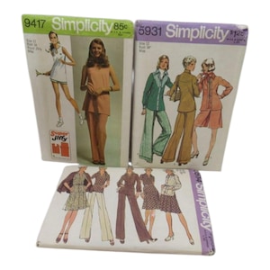 Vintage Simplicity Pattern Lot Of 3 Cut Sets 1970&#39;s