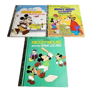 Walt Disney&#39;s Mickey Mouse A Little Golden Book Bundle Of 3 1970&#39;s-1980&#39;s