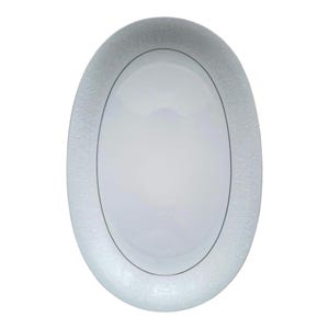 Vintage Seltmann Weiden Bavaria Porcelain Oval Platter: White Vase Floral Scroll