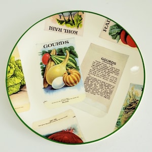 Poole Pottery Seed Packets Gourds 8.5 Inch Salad Plate England