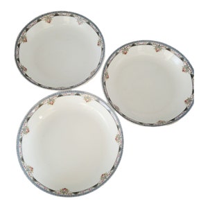 Noritake Chanazure Coupe Set di 3 ciotole per zuppa Giappone anni &#39;20