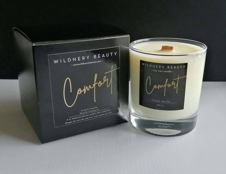 French Vanilla 8.5 oz Wood Wick Candle Home Decor Gift image 0