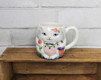 Otagiri Mary Ann Baker Hand painted Tulip Flower Set of 4 Cereal Soup Bowls