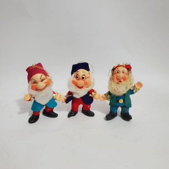 Vintage Walt Disney Ornaments Snow White and Seven Dwarfs Set Etsy