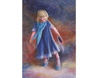 Little Lady! Textured Watercolor Print