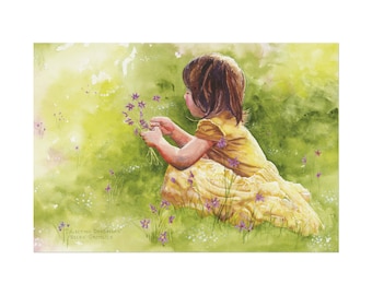 Picking DaydreamsTextured Watercolor Print