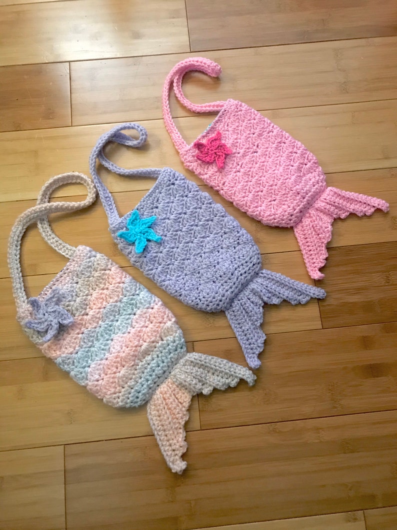 Crochet Mermaid Purse Little Girls Purse Mermaid Tail Purse Etsy