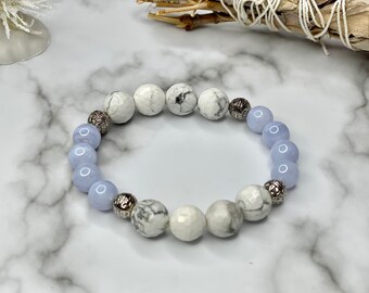 Blue Laced Agate/ White Howlite