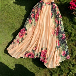 Robe de princesse pour femme,Robe à imprimé floral,Robe médiévale,Robe longue midi,Robe sans manches,Robe d'invitée de mariage,Robe de soirée,Robe élégante image 5