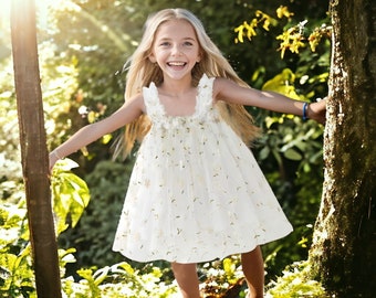 Robe de princesse fille, robe tutu pour tout-petit, robe sans manches à imprimé floral, robe en tulle superposé, robe à fleurs, robe d'anniversaire, robe de bal, robe de fée