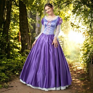 Woman princess dress,Rapunzel Princess Costume,Birthday Party Dress,Ball Gown,Dress Up,Fantasy Gown,Fairy Costume,purple princess dress