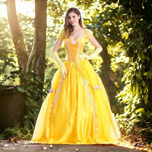 Woman princess dress,Belle Princess costume, Layered Dress,Medieval Dress,Birthday Party Dress,Ball Gown,Dress Up,Fantasy Gown,Fairy Costume