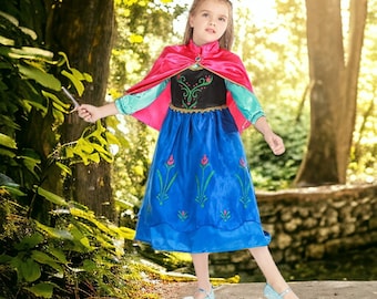 Meisje prinsessenjurk, Anna Princess Dress kostuum, Verjaardag Jurk, Baljurk, Aankleden, Fantasie Jurk, Fairy Kostuum, Skater Jurk