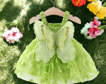 Girl Princess dress,Girl Tutu Dress,Butterfly Wing Dresses,Fairy Tulle Dress,Sleeveless Dress,Birthday party Outfit,Ball Gown,Fantasy Gown