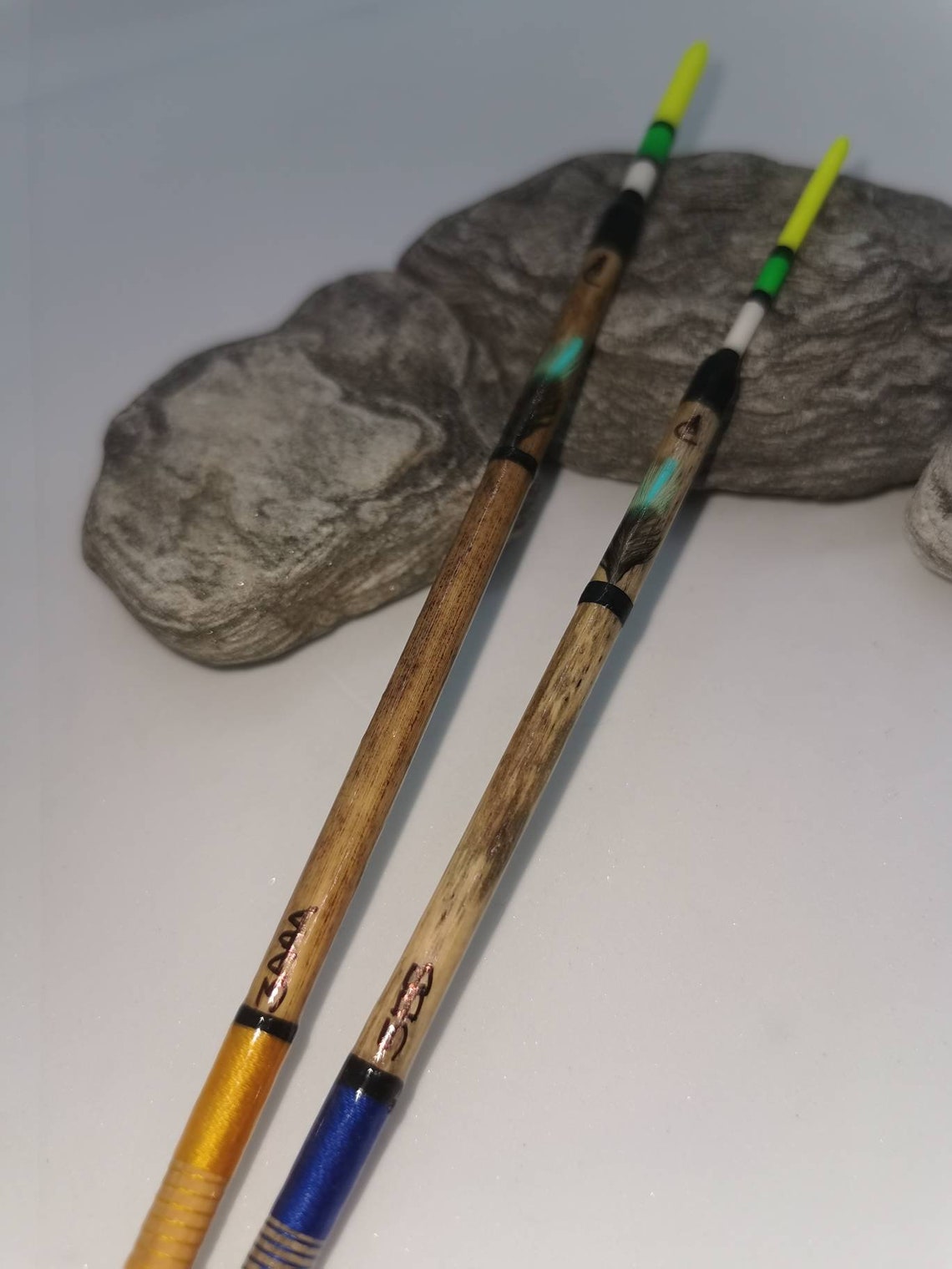 2x Handmade Inlaid Reed Waggler Floats - Etsy