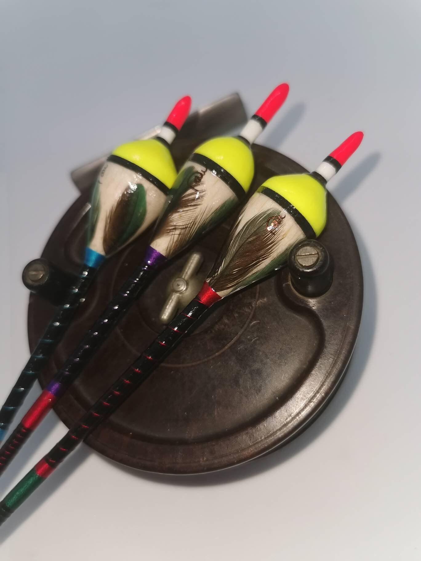 X3 Handmade Perch Bobber Fishing Floats Vintage Traditional Etsy