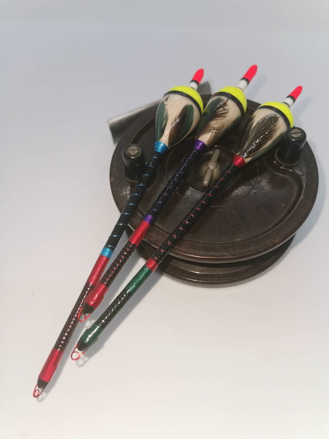 X3 Handmade Perch Bobber Fishing Floats Vintage Traditional Etsy UK