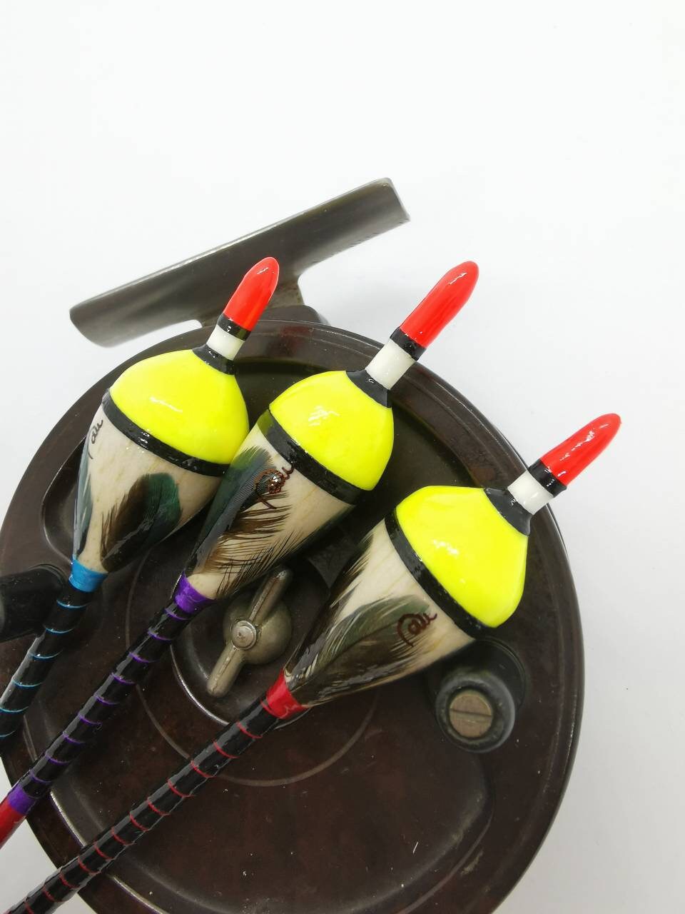 X3 Handmade Perch Bobber Fishing Floats Vintage Traditional Etsy UK