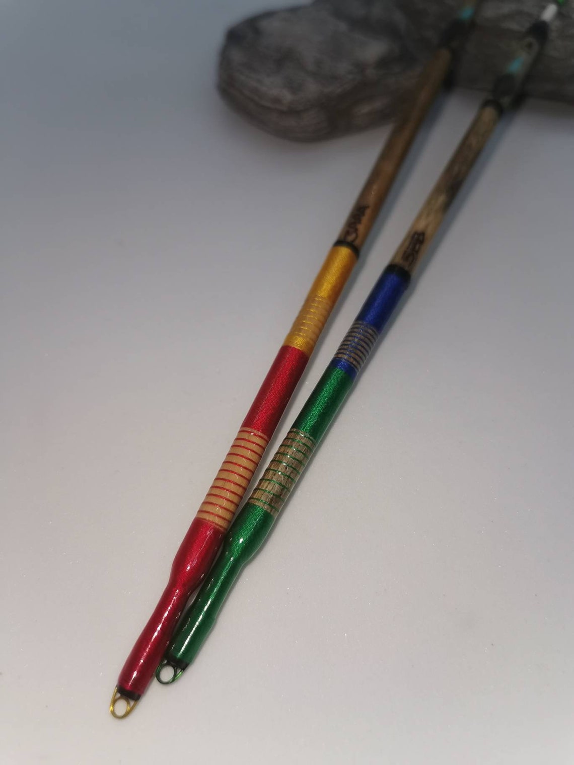 2x Handmade Inlaid Reed Waggler Floats - Etsy