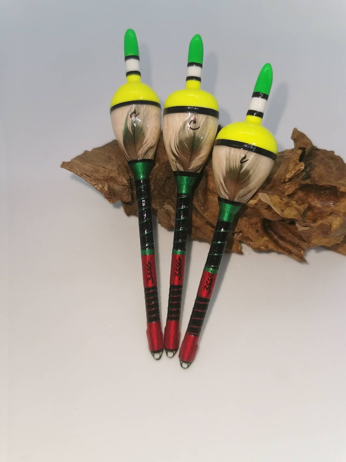 Handmade Perch Bobber Fishing Floats Set of 3 Etsy UK