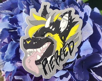 Gepiercte Drachensticker