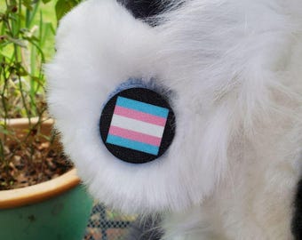 Inschroefbare Trans Flag-meters/tunnels (paar)