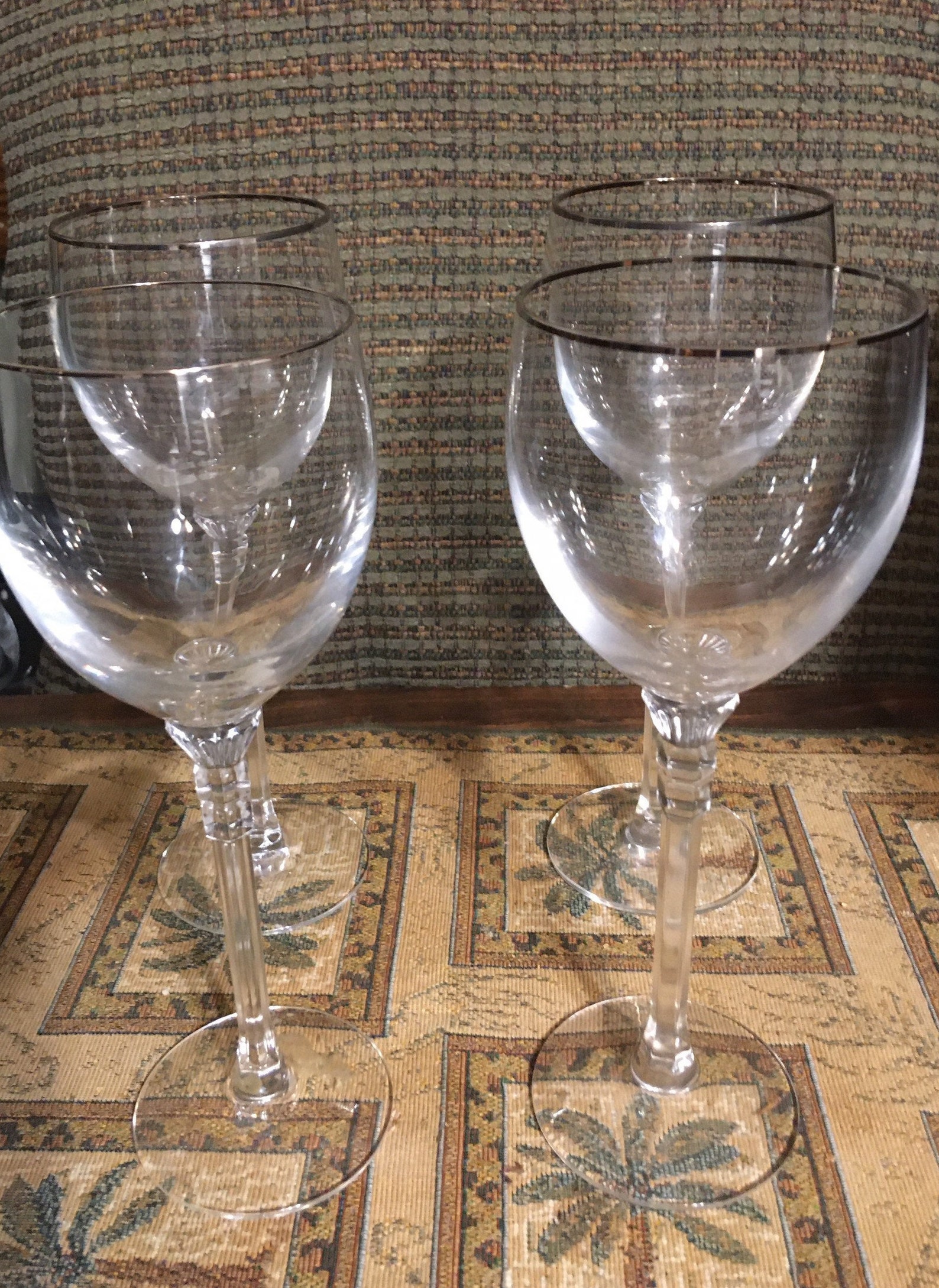 Lenox Platinum wine goblets water wine glasses Vintage Lenox Etsy